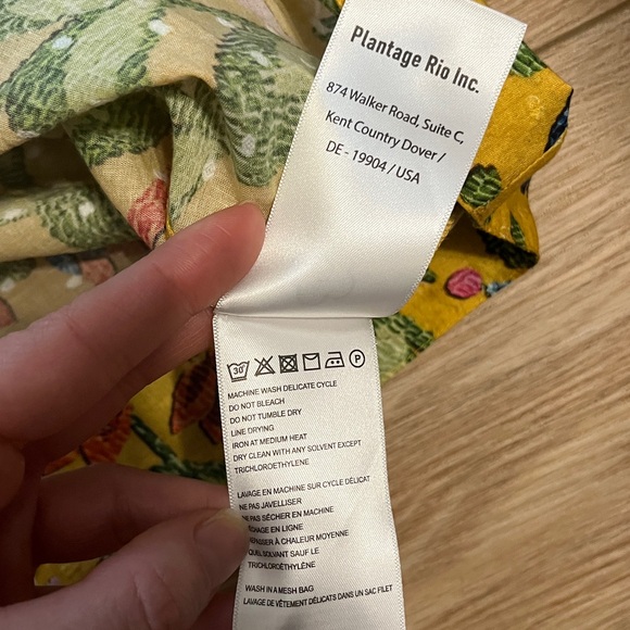 NWT Farm Rio summer garden yellow blouse - Picture 7 of 11